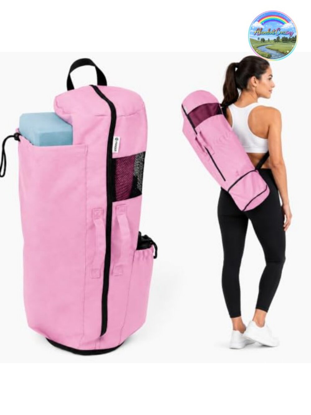Expandable Yoga Mat Bag Adjustable Strap Water Resistant Gym Tote
